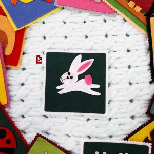 خرگوش از مجموعه فلش کارت های نمدی حیوانات